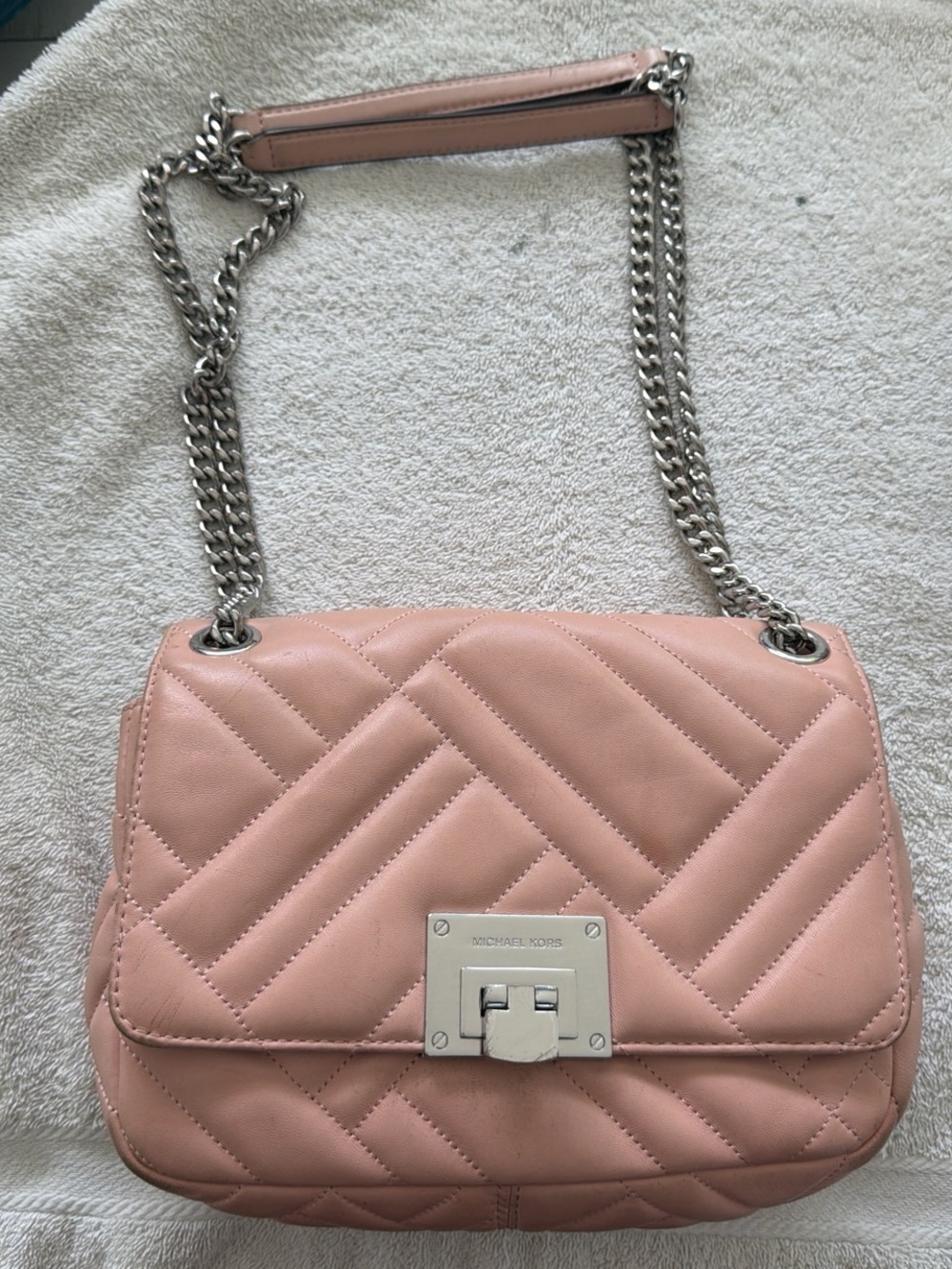 *PROJECT BAG* Michael Kors Blush Pink Quilted Lambskin Leather Vivienne Med Flap